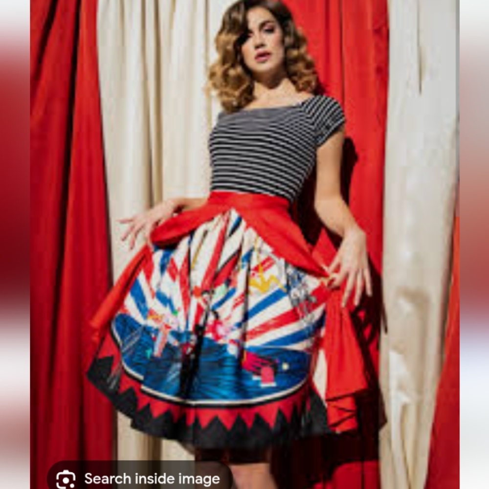 Unique Vintage Red Circus Skirt Xl